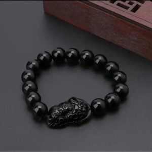 Obsidian wealth & protection Pixiu Bracelet